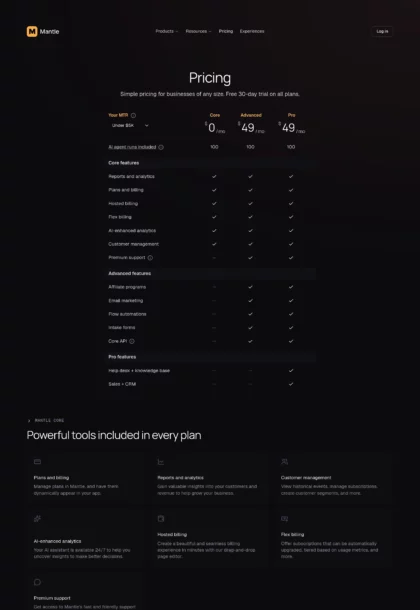 Mantle Pricing