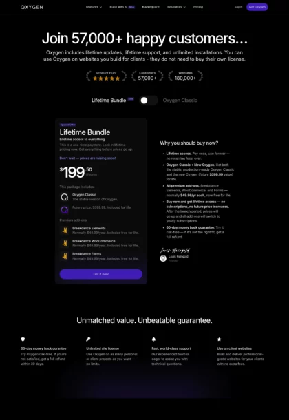 Oxygen Builder Pricing