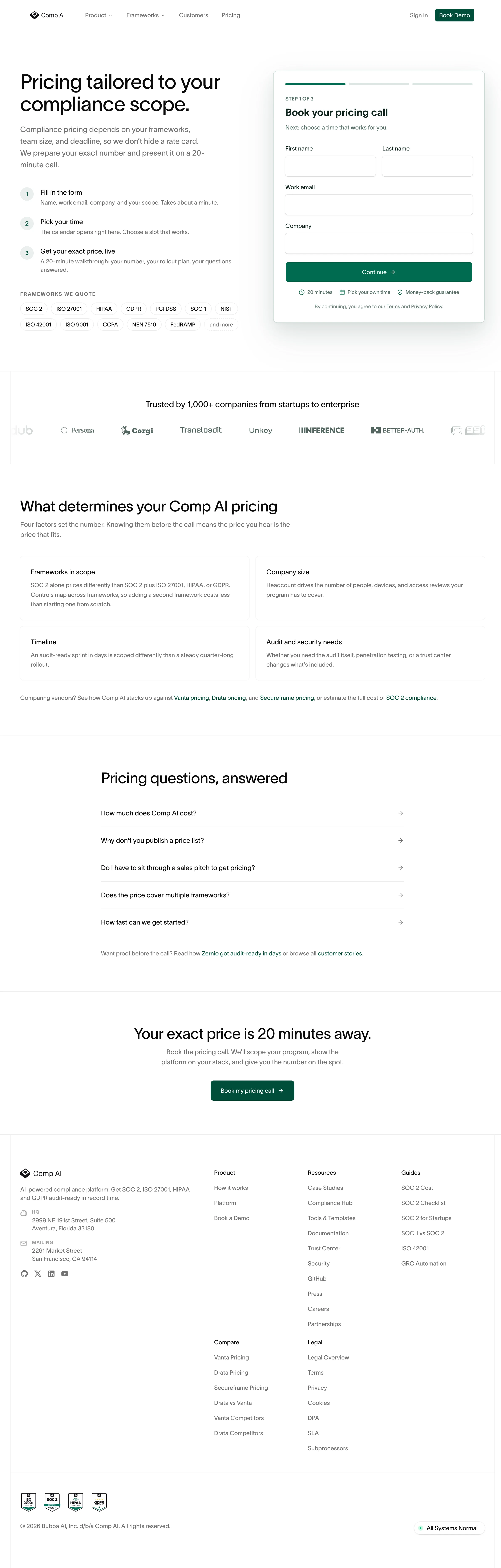 Comp AI Pricing