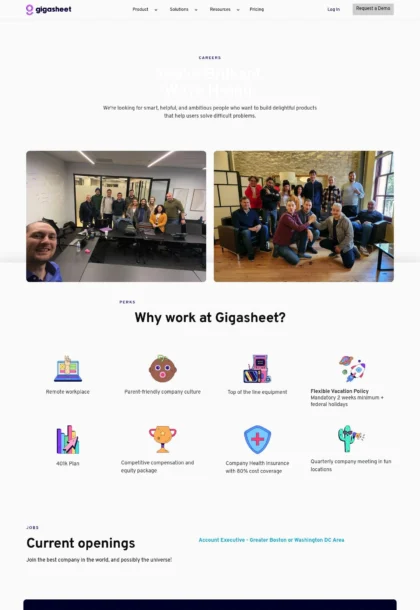 Gigasheet Careers