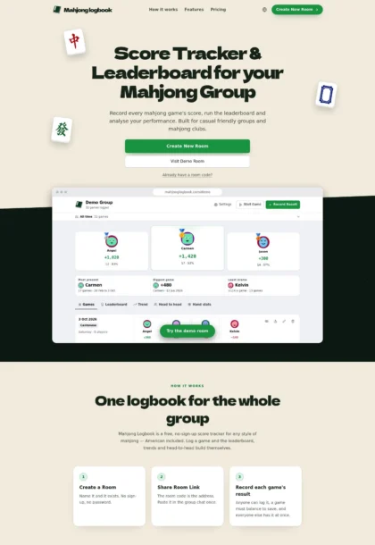 Mahjong Logbook