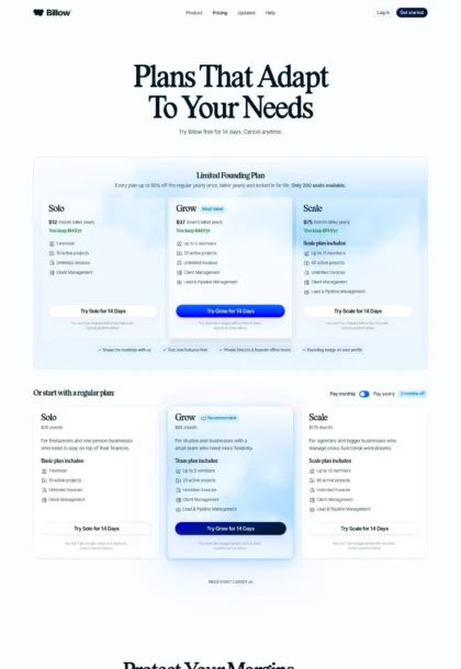 Billow Pricing